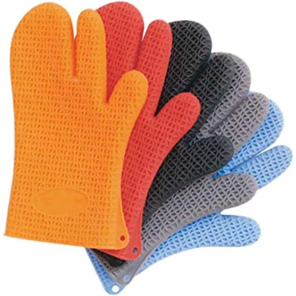 Oven Mitt Silicone - Grijze getextureerde siliconen ovenwant