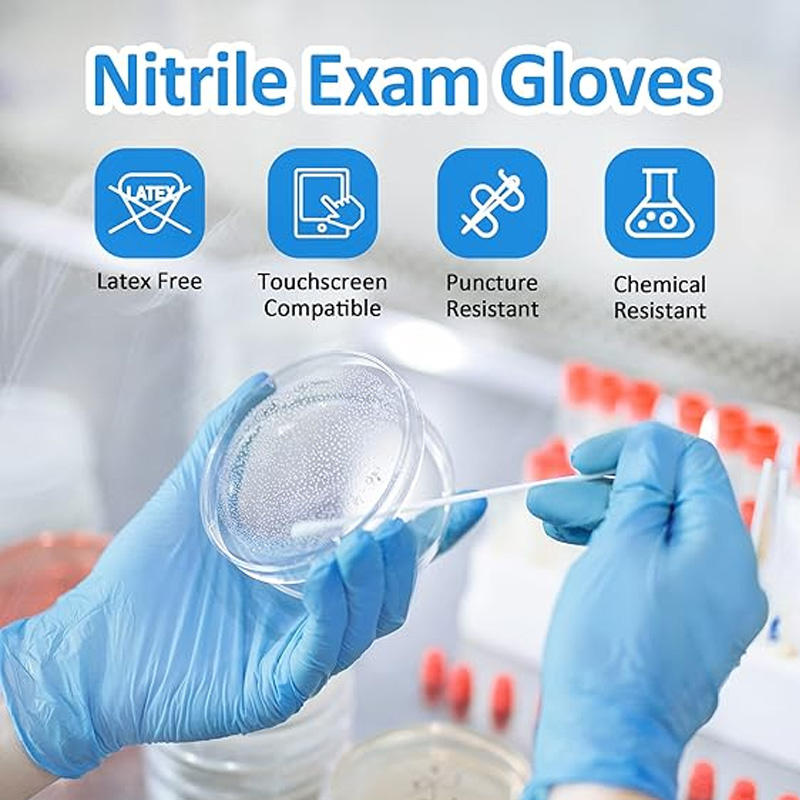 Exam Glove Nitrile - Medische blauwe nitrilhandschoenen, 100 stuks, latexvrij,
