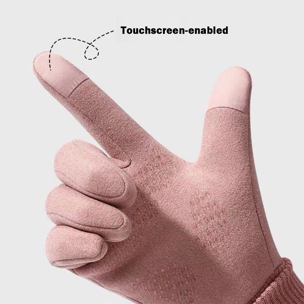 Leather Driving Glove - Rijwanten Fleecevoering Fietshandschoenen Winddichte dikke winterhandschoenen