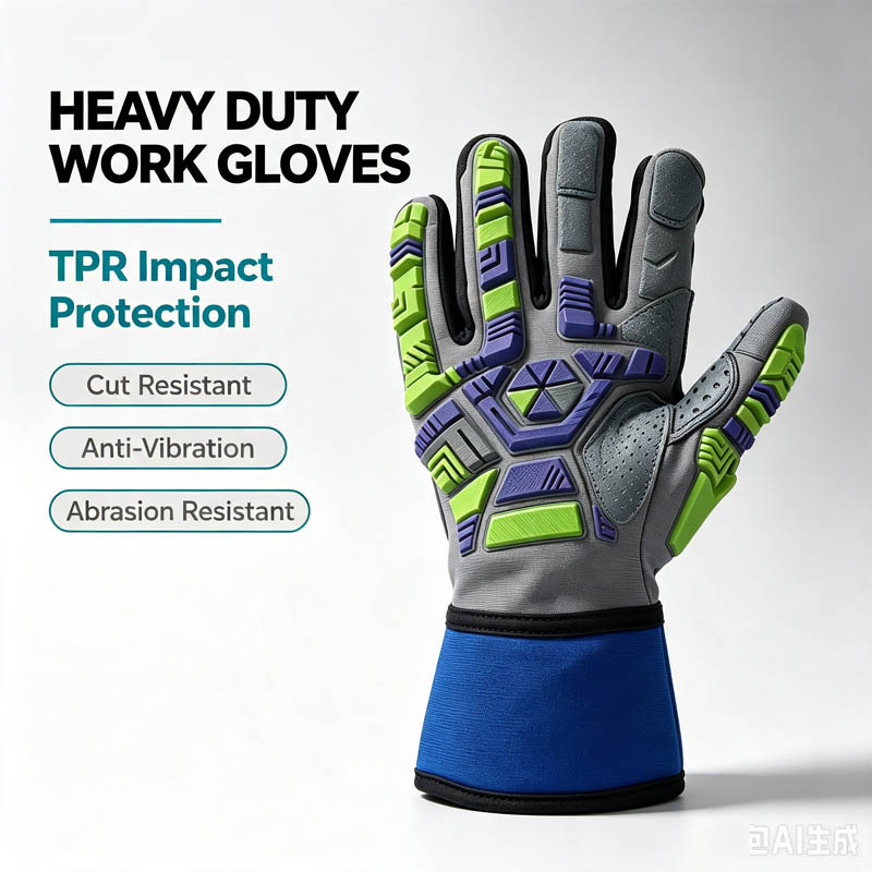 Work Glove Impact - Zwaar uitgevoerde werkveiligheidshandschoen, TPR-slagvastheid, snijvastheid, palmpad