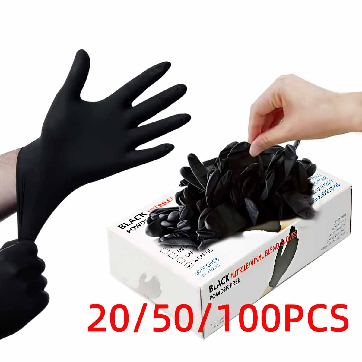 20/50/100 stuks zwarte vinylha - Rubber Glove Cleaning recensie en prijs