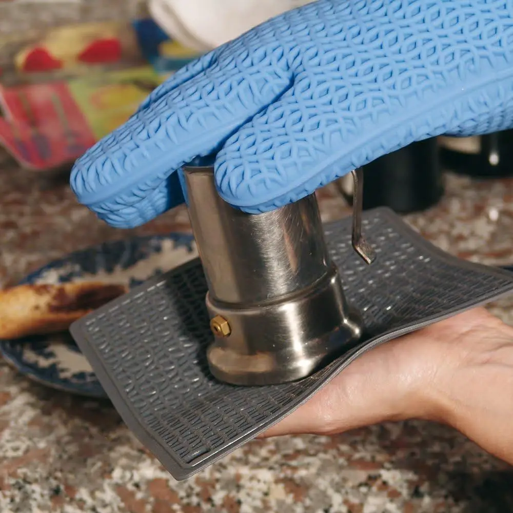 Grijze getextureerde siliconen - Oven Mitt Silicone recensie en prijs